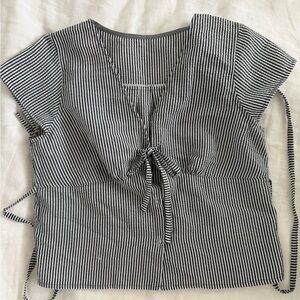 Striped Black and White Women's Top